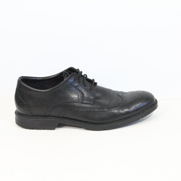 Rockport Mens Black Leather Wingtip Oxford sz 10 Professional Shoes Dress main image 4